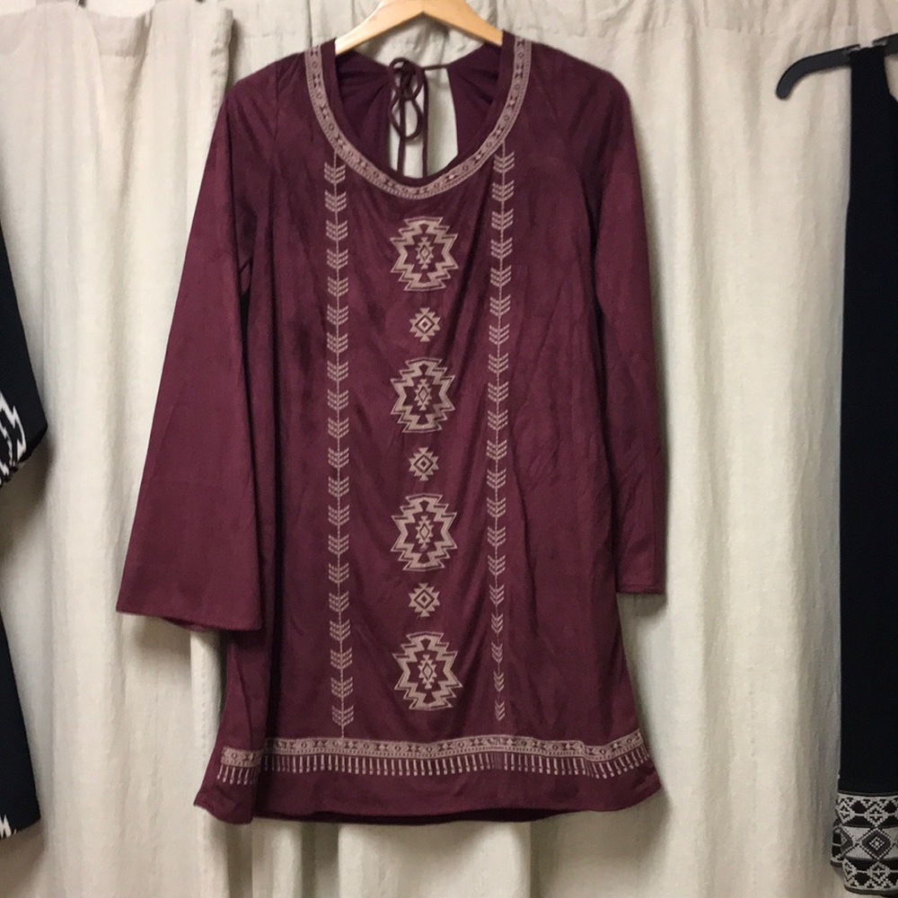 Faux suede dress